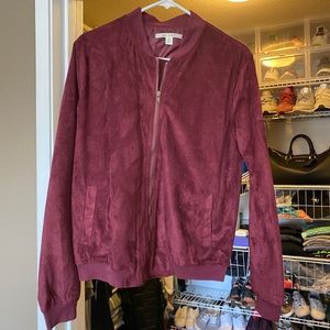 Maroon bomber jacket